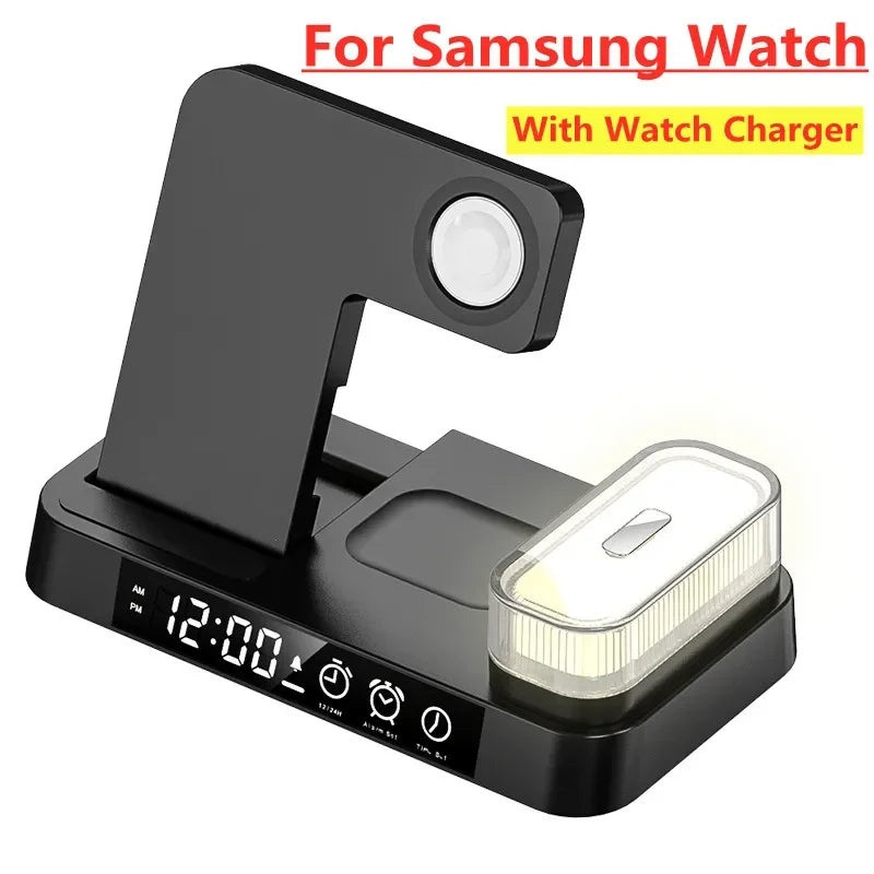 30W 3 In 1 Wireless Charger Stand Pad Alarm Clock