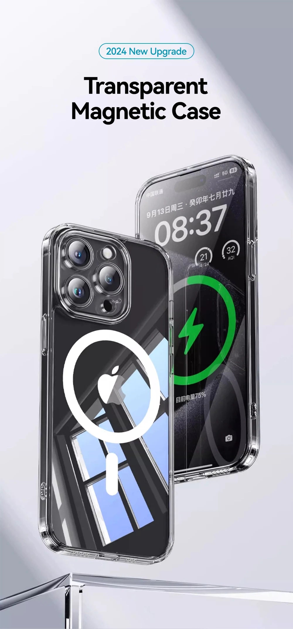 Magnetic Case For iPhone 15 16 (Wireless Charger Thin Cover)