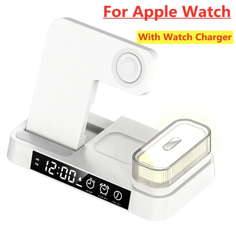 30W 3 In 1 Wireless Charger Stand Pad Alarm Clock