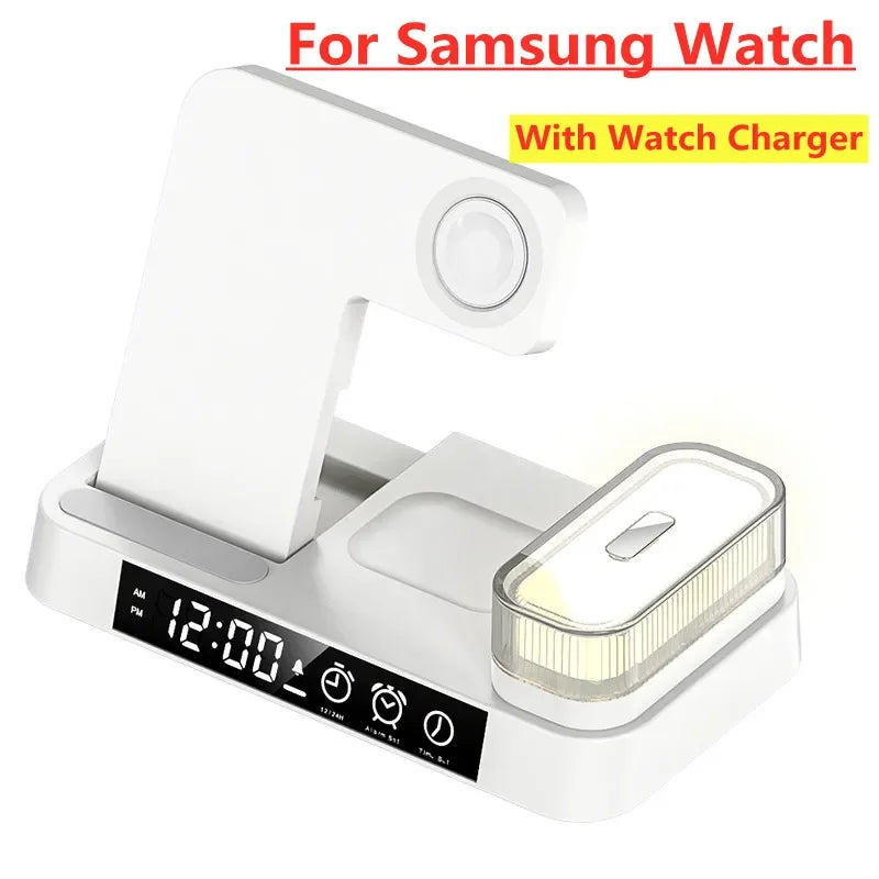 30W 3 In 1 Wireless Charger Stand Pad Alarm Clock