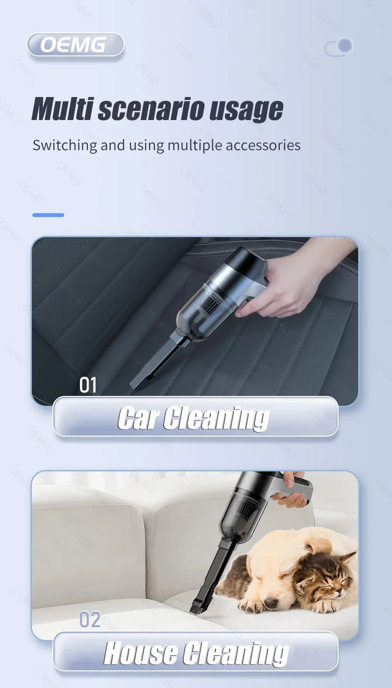 Mini Car Vacuum Cleaner Wireless Handheld