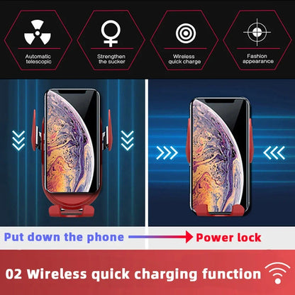 Fashion Qi Fast Wireless Charger Car Phone Holder