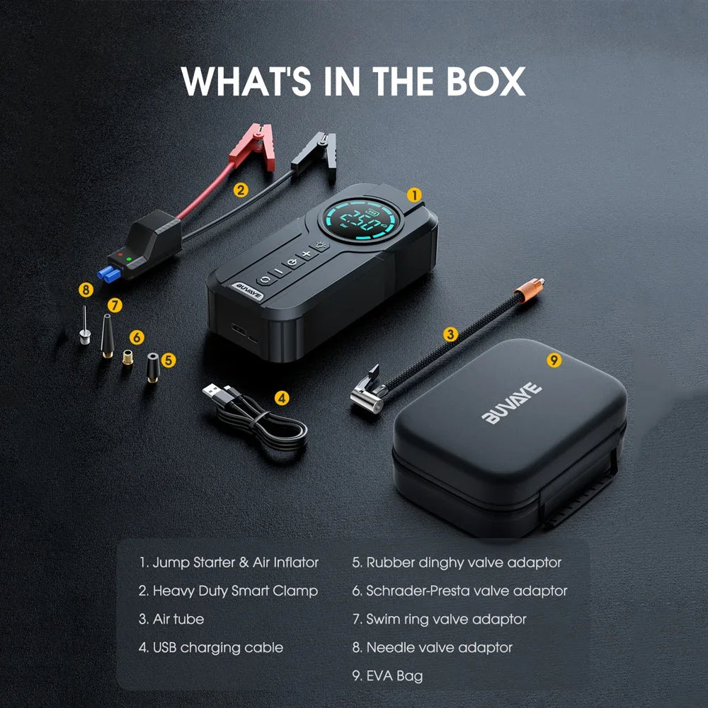 4 In 1 Car Jump Starter And Air Pump Power Bank